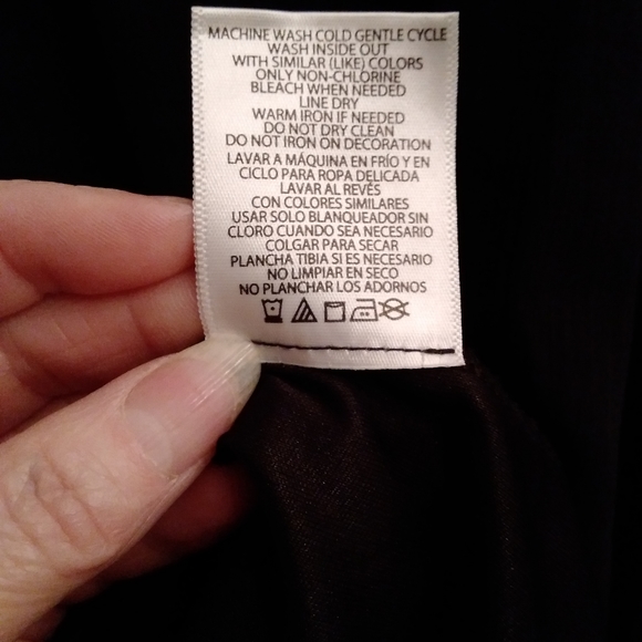 JAClyn Smith Flowy sheer top attached tank Faux Pearl rhinestone trim sl… - Picture 8 of 12